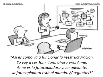 Así es como va a funcionar la reestructuración. Yo voy a ser Tom